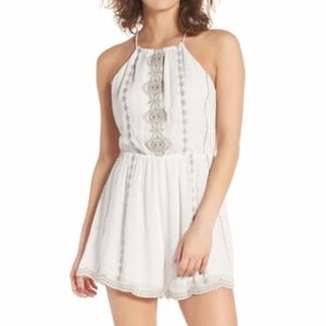 Lush Embroidered High Neck Romper